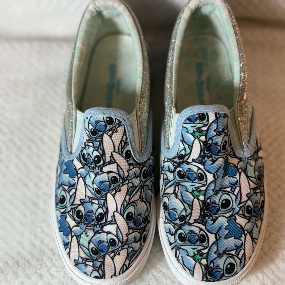 Kids stitch  Cartoon Print Slip-On Sneakers 3y